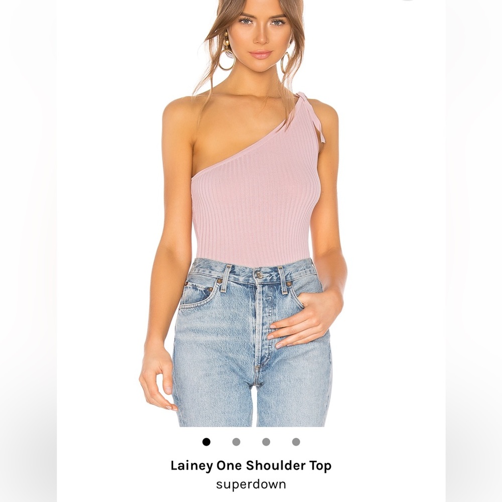 superdown Lainey one shoulder top in dusty rose